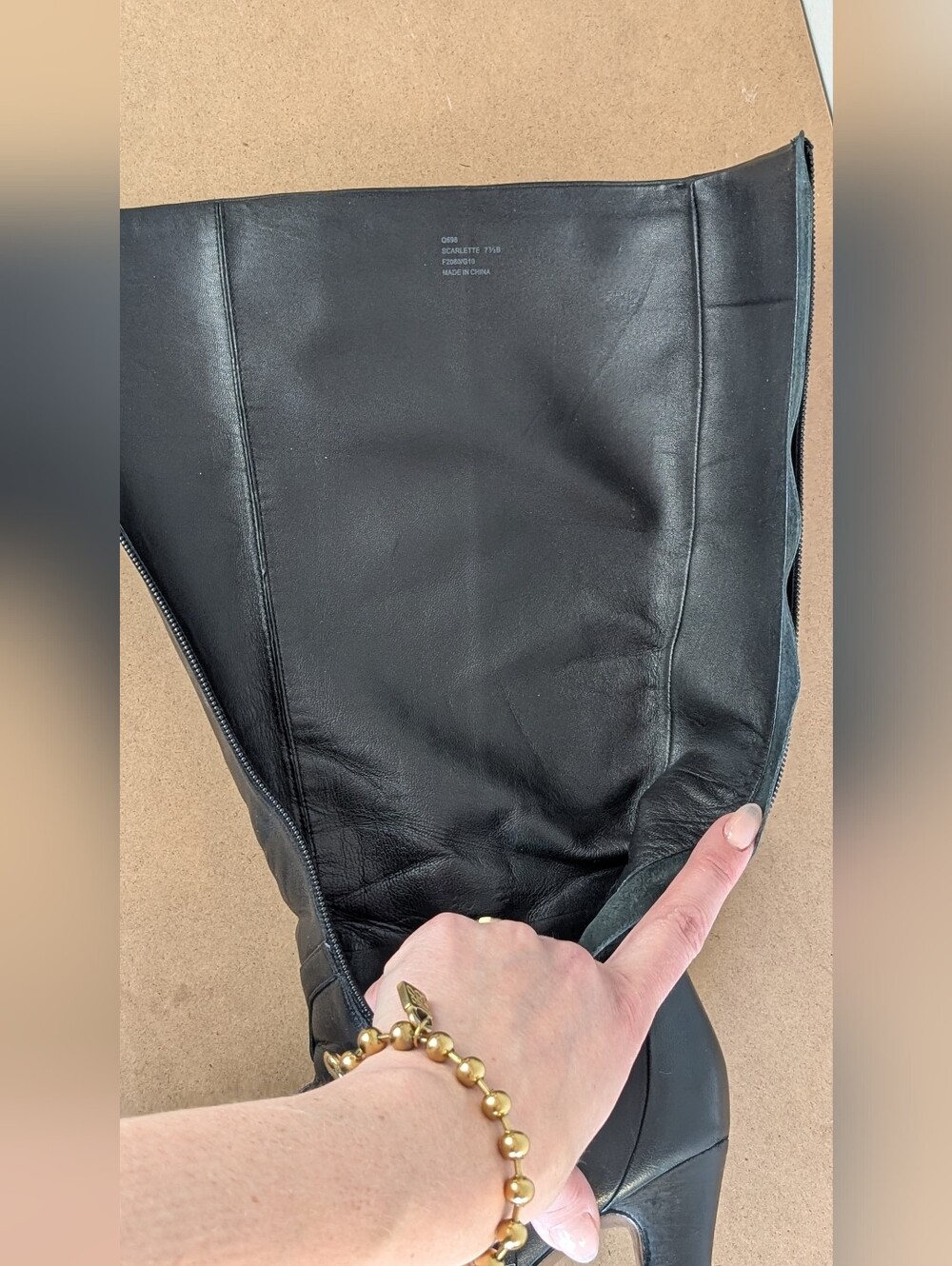 Coach| Scarlette Black Leather High-Heel Boots, Side Zip, 4" Heel, Size 7.5B - Picture 9 of 14